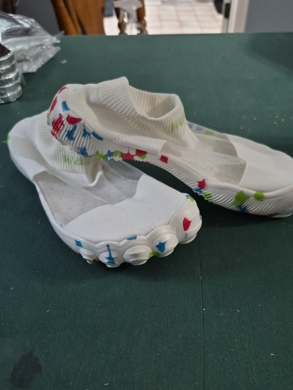 Kids White Water Shoes with Multicolor Accents